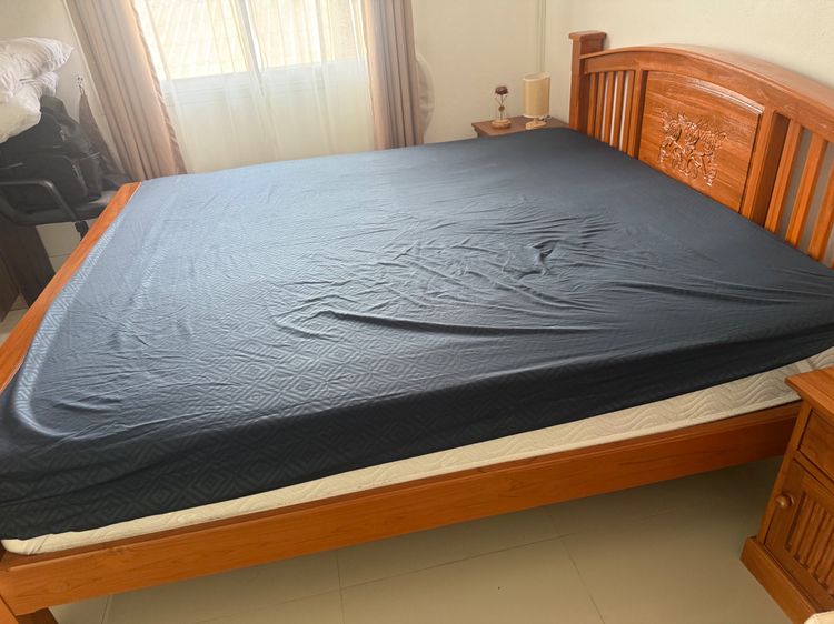 Teak bed King sale ,เตียงสวยไม้สัก ใหม่ มาก  รูปที่ 9