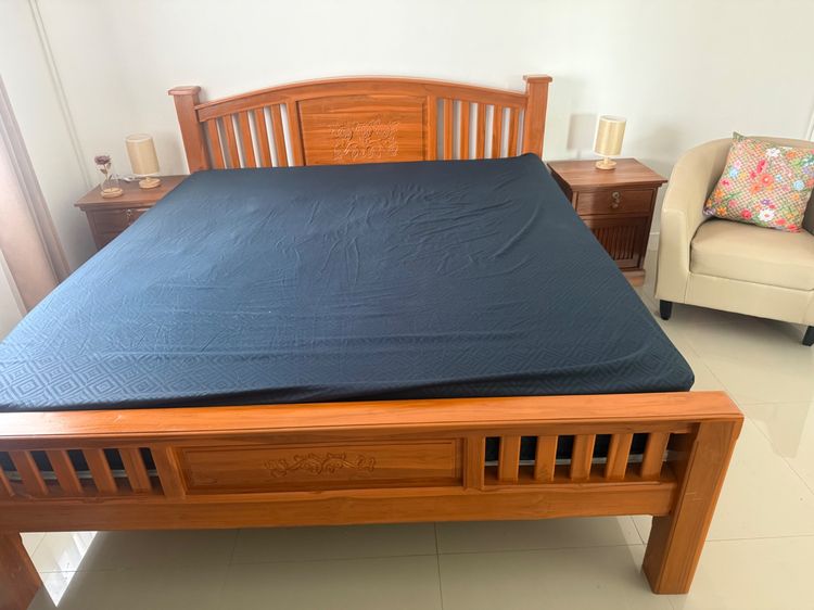 Teak bed King sale ,เตียงสวยไม้สัก ใหม่ มาก  รูปที่ 5