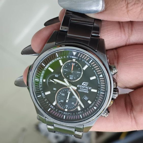 Casio Edifice Sapphire Chronograph สายสแตนเลส หน้าปัดดํา เท่ เรียบหรู ฟังก์ชันครบ รูปที่ 12