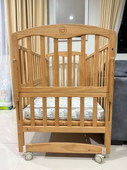 ที่นอนเด็ก อื่นๆ  เตียงไม้เด็ก Camera 5 in 1 Zleep cot พร้อมชุดเบาะ Kitty😍 รับน้ำหนักได้ถึง 50กก. พร้อมมุ้งกระโจมกันแมลงคลุมได้รอบเตียง❌🦟🦗🐝❌