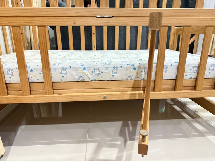  เตียงไม้เด็ก Camera 5 in 1 Zleep cot พร้อมชุดเบาะ Kitty😍 รับน้ำหนักได้ถึง 50กก. พร้อมมุ้งกระโจมกันแมลงคลุมได้รอบเตียง❌🦟🦗🐝❌ รูปที่ 8