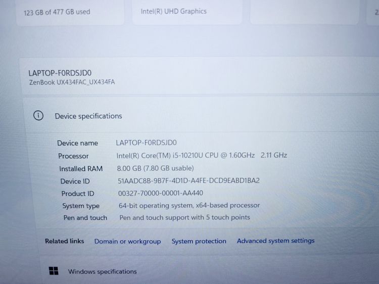 Asus Zenbook 14 UX434F I5 Gen 10 สภาพสวย แบตนาน ใช้งานได้ดี ราคาถูกใจ รูปที่ 3