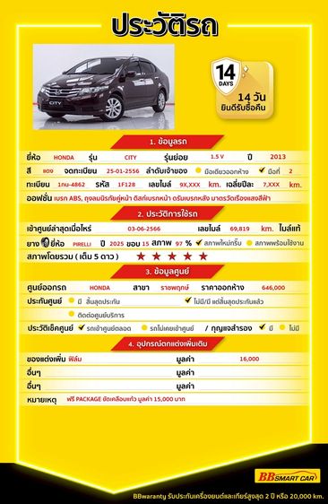 Honda City 2013 1.5 V Sedan เบนซิน ไม่ติดแก๊ส เกียร์อัตโนมัติ แดง รูปที่ 2