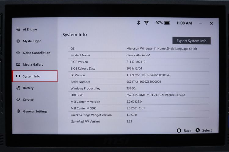 MSI CLAW 7 AI PLUS  Core Ultra 7 258V RAM32-512GB  รูปที่ 2