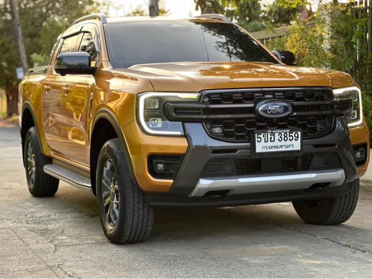 Ford Ranger 2022 2.0 Bi-Turbo 4WD Wildtrak Pickup ดีเซล ไม่ติดแก๊ส เกียร์อัตโนมัติ เหลือง รูปที่ 2