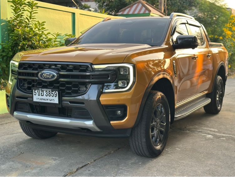 Ford Ranger 2022 2.0 Bi-Turbo 4WD Wildtrak Pickup ดีเซล ไม่ติดแก๊ส เกียร์อัตโนมัติ เหลือง รูปที่ 3