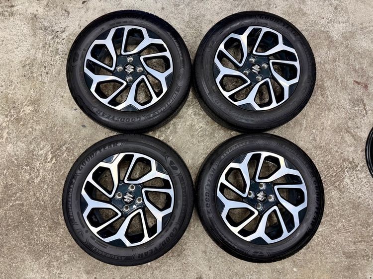 ล้อแม็ก SUZUKI SWIFT ขอบ 16” ถอดป้ายแดง ยาง GOODYEAR 195-60R16 ปี 25 ตุ่มหน้ายางยังอยู่ครบ รูปที่ 4