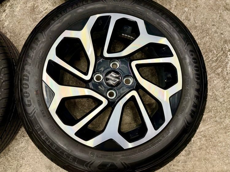 ล้อแม็ก SUZUKI SWIFT ขอบ 16” ถอดป้ายแดง ยาง GOODYEAR 195-60R16 ปี 25 ตุ่มหน้ายางยังอยู่ครบ รูปที่ 6