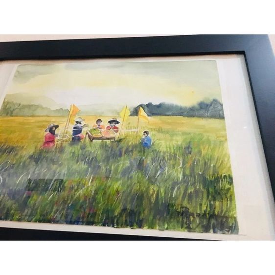 ภาพวาดสีน้ำ พิธีรับขวัญข้าว ใส่กรอบพร้อมแขวน รูปที่ 4