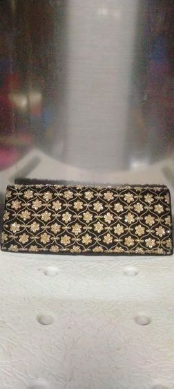 กระเป๋าคลัชปักดิ้นทองอินเดีย รูปที่ 4