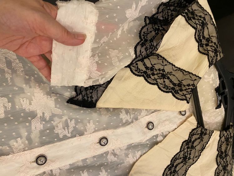 ชาแนล เสื้อแขนสั้น เนื้อผ้าลูกไม้ฝรั่งเศส  รูปที่ 8