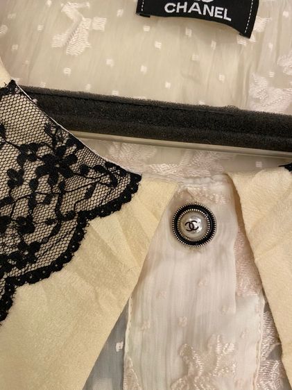 ชาแนล เสื้อแขนสั้น เนื้อผ้าลูกไม้ฝรั่งเศส  รูปที่ 4