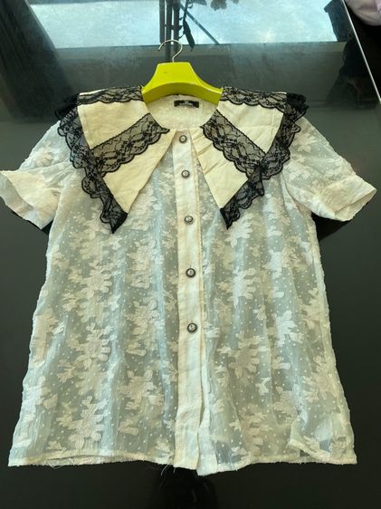 ชาแนล เสื้อแขนสั้น เนื้อผ้าลูกไม้ฝรั่งเศส  รูปที่ 9