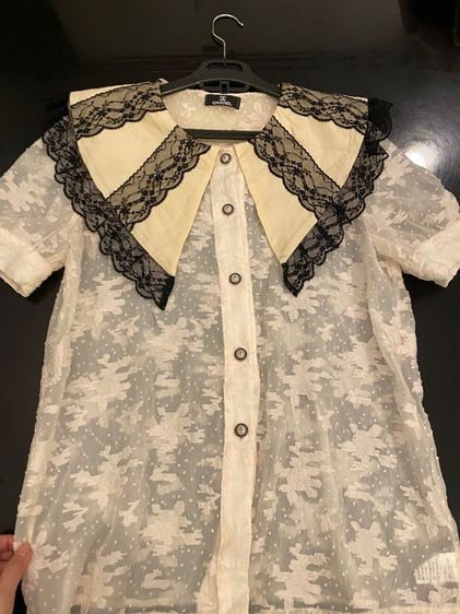 ชาแนล เสื้อแขนสั้น เนื้อผ้าลูกไม้ฝรั่งเศส  รูปที่ 2