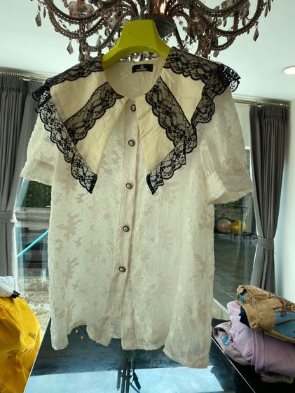 ชาแนล เสื้อแขนสั้น เนื้อผ้าลูกไม้ฝรั่งเศส  รูปที่ 14