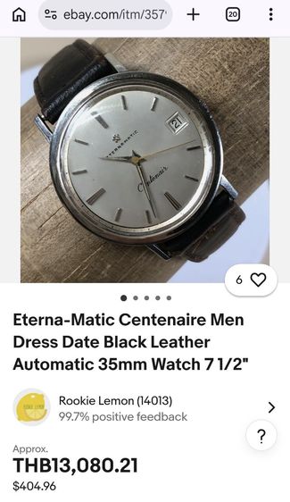 นาฬิกา​ Vintage​ Eterna-Matic Centenaire​ (Turler)​ หายากที่สุด​ ราคาดีที่สุดครับ รูปที่ 18