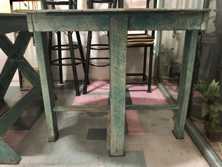 โต๊ะไม้สัก สูง71ซม. โต๊ะงานดีไซน์ ทำสีย้อมเสี้ยน ขัดมัน รูปที่ 3