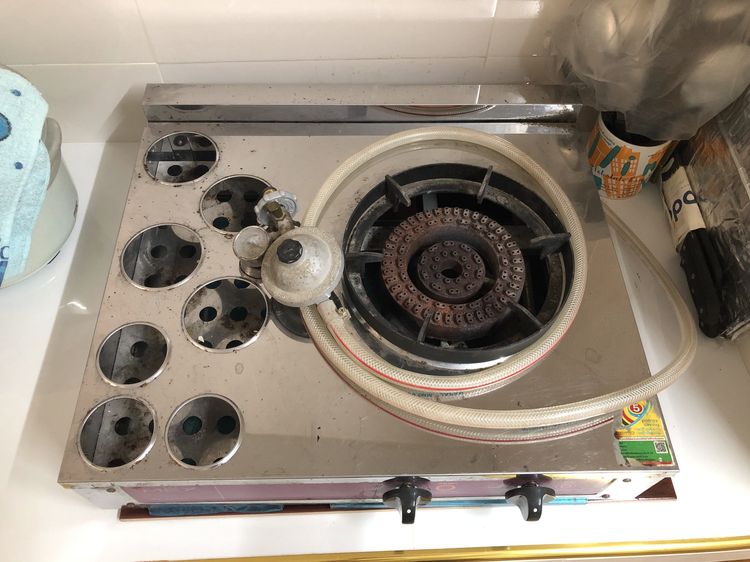 เตาแก๊สตั้งพื้น MEX รุ่น PSG561X ขายรวมหัวปรับแรงดันต่ำ มีเกจวัดความดัน และระบบตัดแก๊สอัตโนมัติเมื่อแก๊สรั่ว และสายแก๊ส