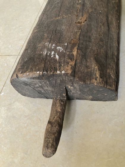 รางข้าวหมูไม้สักเก่า ไม้เนื้อแน่นหนาและหนัก รูปที่ 6