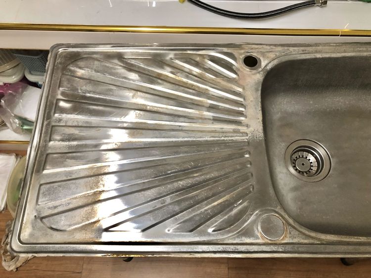 ซิงค์ล้างจานสแตนเลส ขนาดกว้าง 1 เมตร จุกยางขาครบทั้ง 4 ขา รูปที่ 2