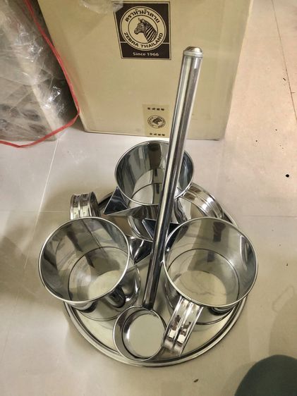 หม้อกาแฟ หม้อก๋วยเตี๋ยว สแตนเลส ตราหัวม้าลาย 36 ลิตร ฝา 3 ช่อง ด้านในกั้นช่อง พร้อมเหยือกชงและกระบวยตักน้ำ รูปที่ 6