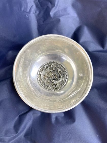 ถ้วยน้ำชา มังกร นกฟีนิกซ์กะไหล่เงินA4 รูปที่ 4