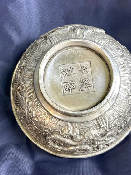 ถ้วยน้ำชา มังกร นกฟีนิกซ์กะไหล่เงินA4 รูปที่ 7