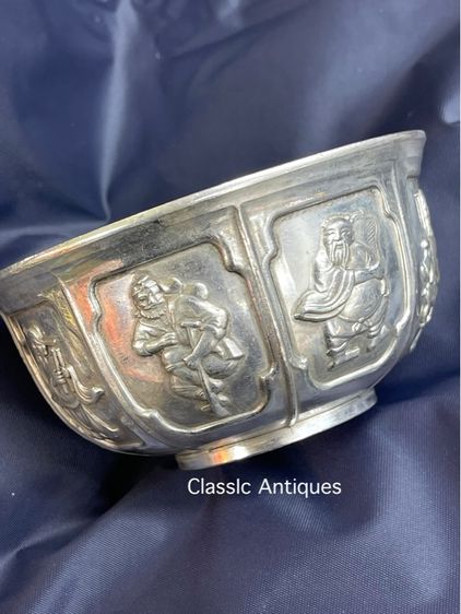 ถ้วยน้ำชา เทพแปดเซียนกะไหล่เงินA2 รูปที่ 3