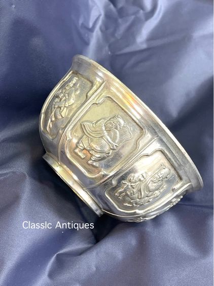 ถ้วยน้ำชา เทพแปดเซียนกะไหล่เงินA2 รูปที่ 7