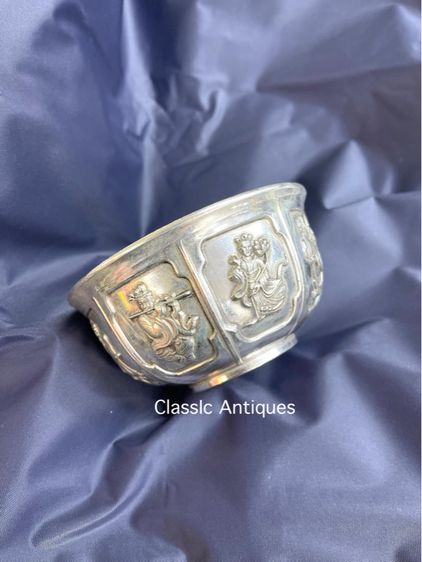 ถ้วยน้ำชา เทพแปดเซียนกะไหล่เงินA2 รูปที่ 5