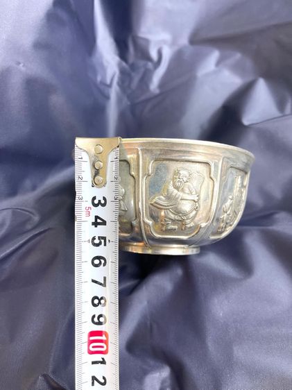 ถ้วยน้ำชา เทพแปดเซียนกะไหล่เงินA2 รูปที่ 9