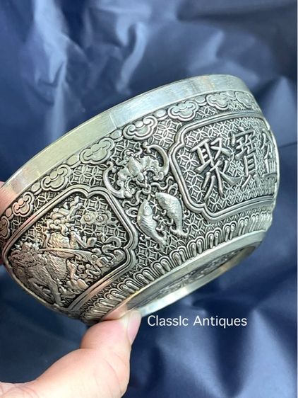 ถ้วยเงินจีน กิเลนสะสม รูปที่ 3