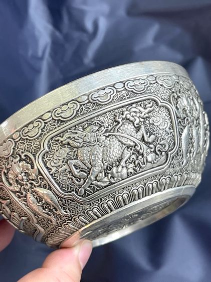 ถ้วยเงินจีน กิเลนสะสม รูปที่ 5