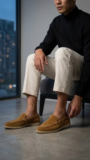 น้ำตาล รองเท้า Berwick Sports Moccasin size 42 หนัง Suede สถาพดี ถูกกกกกกกก