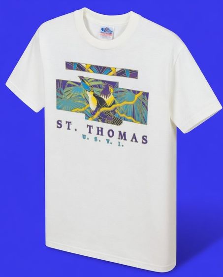 Fruit of the Loom Vintage 90s Tee St. Thomas Made in USA  รูปที่ 6