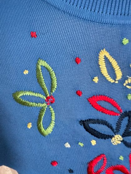 เสื้อยืดคอกลมปักดอกไม้ตาข่ายแขนจั้ม One Size รูปที่ 10