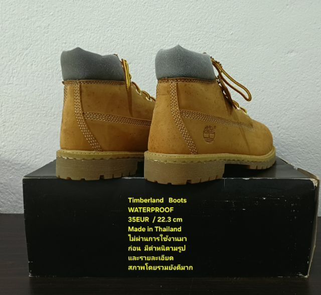 Timberland Boots For Children, Unisex 35EU(22.3cm) ของแท้ มือ 2 สภาพไม่ผ่านการใช้งานมาก่อน, รองเท้า Timberland หนังแท้ มีตำหนิตามรายละเอียด รูปที่ 13
