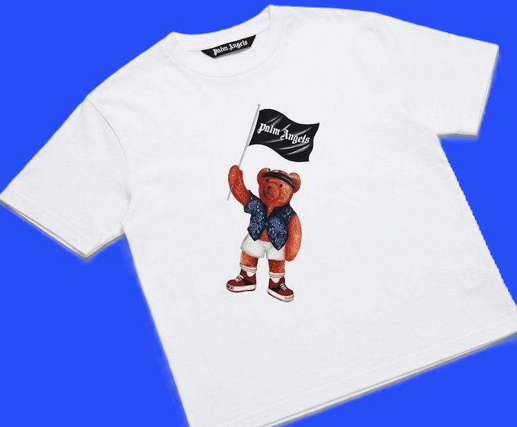 Palm Angels Pirate Teddy Bear Graphic T-shirt White รูปที่ 6