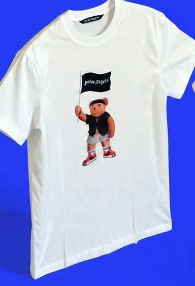 Palm Angels Pirate Teddy Bear Graphic T-shirt White รูปที่ 9