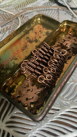 เข็มขัดโบราณสีนาค มีตอก40 ตอกตรามงกุฎ