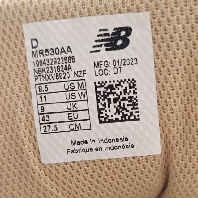 ขาย New Balance 530AA สีครีม นิยม size 43-275cm ของแท้ สภาพสวย นิยม  รูปที่ 7