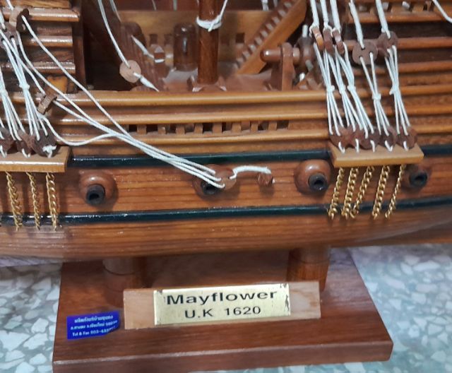 ขายเรือไม้จำลอง Mayflower(งานฝีมือหางดง จ.เชียงใหม่) ประณีตมาก รูปที่ 2