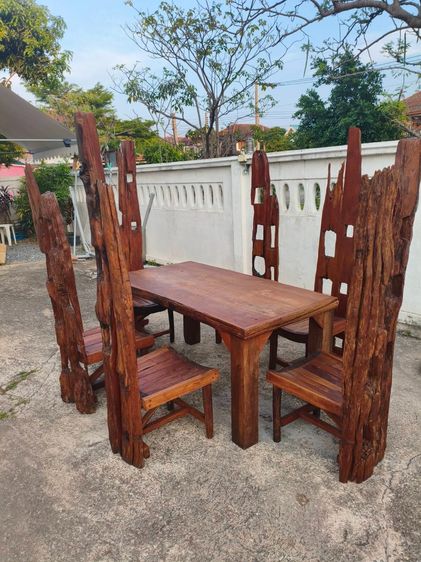 เฟอร์นิเจอร์ ชุดโต๊ะเก้าอี้ไม้สักรางรถไฟเก่า  รูปที่ 3