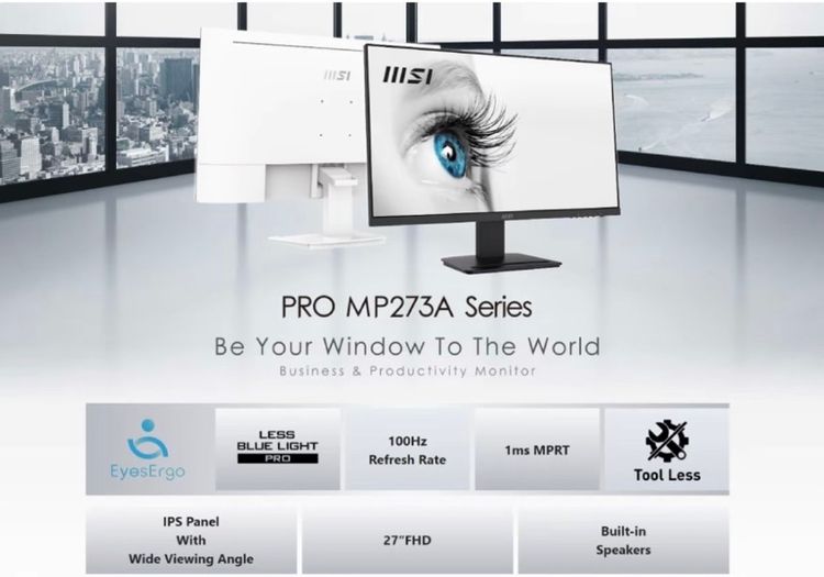 จอมอนิเตอร์ MSI MONITOR PRO MP273AW (IPS 100Hz Speaker White) รูปที่ 7