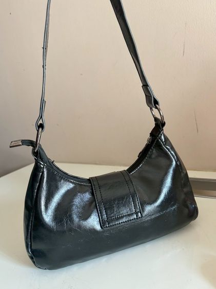 Soft Leather Short Shoulder Mini Bag Black รูปที่ 10