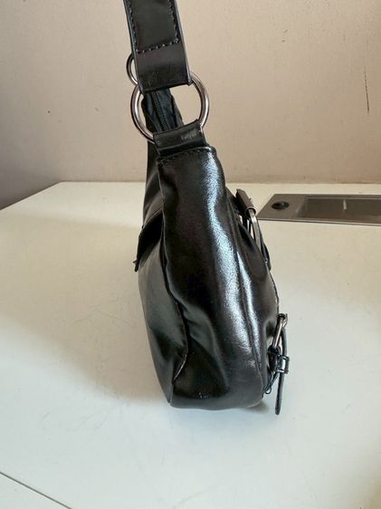 Soft Leather Short Shoulder Mini Bag Black รูปที่ 12