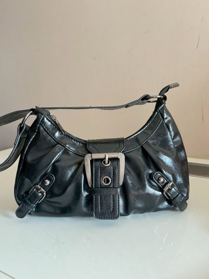 Soft Leather Short Shoulder Mini Bag Black รูปที่ 6