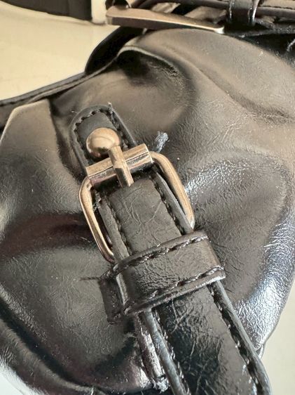 Soft Leather Short Shoulder Mini Bag Black รูปที่ 2