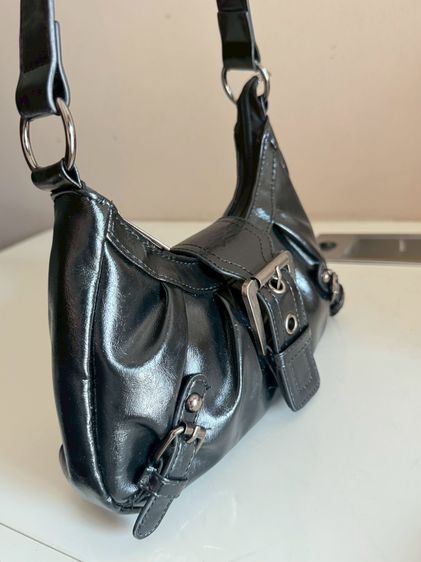 Soft Leather Short Shoulder Mini Bag Black รูปที่ 11