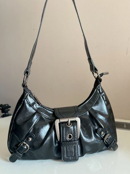Soft Leather Short Shoulder Mini Bag Black